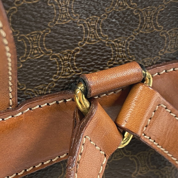 Celine Macadam Pattern Canvas Rucksack Daypack Brown - Picture 4 of 8